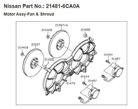 Nissan Altima Radiator Fan factory